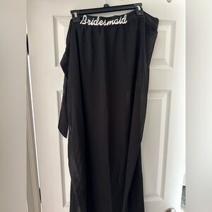 Black bridesmaid swim coverup